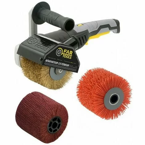 FARTOOLS Rénovateur REX120C 1300W, Avec 3 Brosses (laiton, Nylon Abrasif, Fibre Synthétique) FAR TOOLS 1 FARTOOLS Rénovateur REX120C 1300W, Avec 3 Brosses (laiton, Nylon Abrasif, Fibre Synthétique) FAR TOOLS