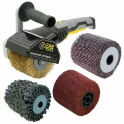 Rénovateur REX120C 1300W, Avec 4 Brosses (laiton, Métal Torsadé, Fibre Synthétique, Lamelles) FARTOOLS