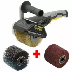 FARTOOLS Pack 615127 : Rénovateur REX120C + Brosse Nylon Et Lanieres - Spécial Bois, Métal Et Pierre - Surfaces Planes Ou Com…