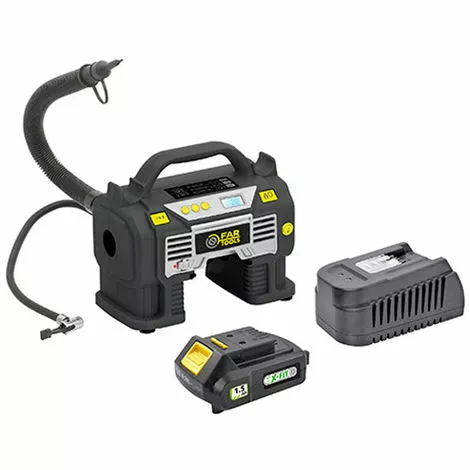 FARTOOLS Compresseur 11 Bar Sans Fil KIT XF-COMP - 18 V 1,5 Ah Avec Chargeur 1 FARTOOLS Compresseur 11 Bar Sans Fil KIT XF-COMP - 18 V 1,5 Ah Avec Chargeur