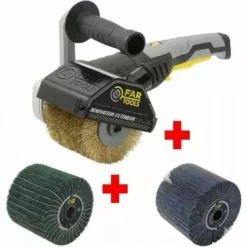FARTOOLS PACK REX120C RENOVATEUR EXTERIEUR + BROSSE A LAMELLES ABRASIVES + BROSSE FIBRE SYNTHETIQUE ET LAMELLES ABRASIVES