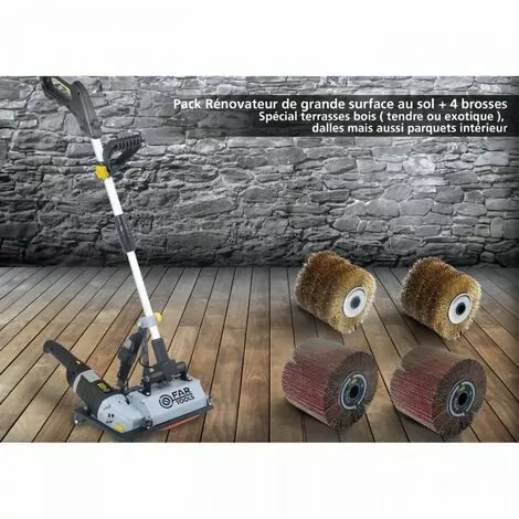 FARTOOLS PACK GRAND RENOVATEUR SUR PIED POUR SURFACE AU SOL + 2 BROSSES FIL LAITONNE + 2 BROSSES LAMELLES ABRASIVES 1 FARTOOLS PACK GRAND RENOVATEUR SUR PIED POUR SURFACE AU SOL + 2 BROSSES FIL LAITONNE + 2 BROSSES LAMELLES ABRASIVES
