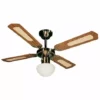 Ventilateur De Plafond BALI D. 107 Cm 4 Pales Noyer/cannées Noyer 50 W 230 V - 112422 - Fartools